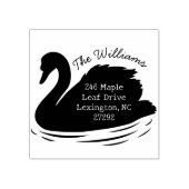 Onze nieuwe huisaankondiging Swan Retouradres Rubberstempel (Afrduk)