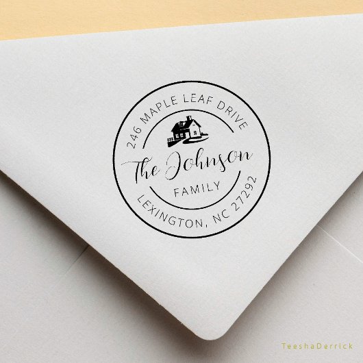 Onze nieuwe huisadres aankondigingsronde rubberstempel