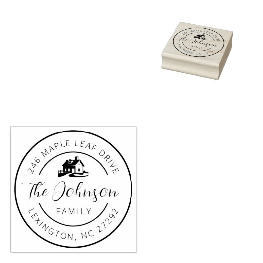 Onze nieuwe huisadres aankondigingsronde rubberstempel (Gestempeld)