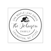 Onze nieuwe huisadres aankondigingsronde rubberstempel (Afrduk)