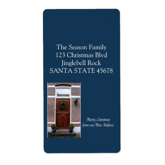 Onze nieuwe kerstkrans voor thuis etiket (Voorkant)