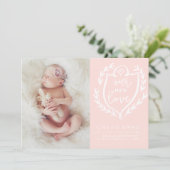 ONZE NIEUWE LIEFDE Geboorteaankondiging / / roze e Aankondiging (Staand voorkant)