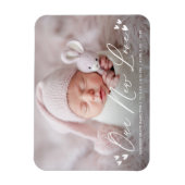 Onze Nieuwe Liefde Script Foto Geboorteaankondigin Magneet (Verticaal)