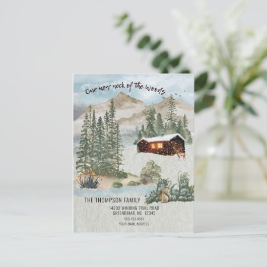 Onze nieuwe nek van de Bossen bergen Bewegen Briefkaart (Staand voorkant)