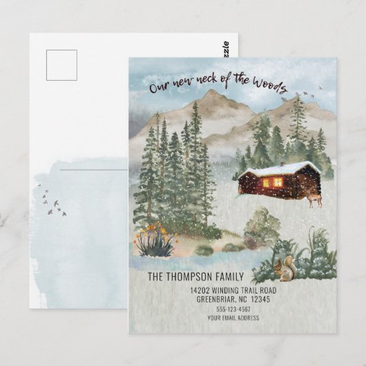 Onze nieuwe nek van de Bossen bergen Bewegen Briefkaart (Voorkant / Achterkant)