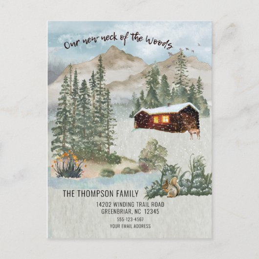 Onze nieuwe nek van de Bossen bergen Bewegen Briefkaart (Voorkant)