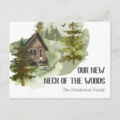 Onze nieuwe nek van de Bossen Bewegende Aankondigi Aankondigingskaart (Voorkant)