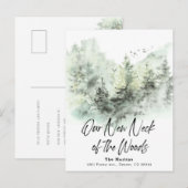 Onze nieuwe nek van de Bossen Bewegende Aankondigi Aankondigingskaart (Voorkant / Achterkant)