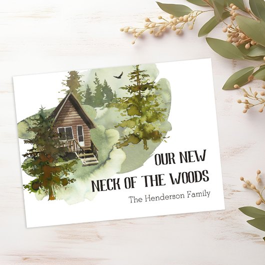 Onze nieuwe nek van de Bossen Bewegende Aankondigi Aankondigingskaart