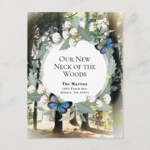 Onze nieuwe nek van de Bossen Bewegende Aankondigi Aankondigingskaart