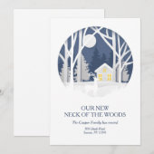 Onze nieuwe nek van de Bossen Bewegende Aankondigi Feestdagenkaart (Voorkant / Achterkant)