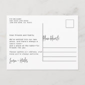 Onze nieuwe nek van de Bossen die we hebben verpla Aankondigingskaart (Achterkant)