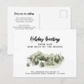 Onze nieuwe nek van de Bossen Holiday Moving Aankondigingskaart (Voorkant / Achterkant)