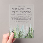 Onze nieuwe nek van de Bossen | Houseopwarming Acryl Uitnodigingen (Insitu (Draagbaar))