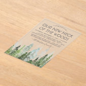 Onze nieuwe nek van de Bossen | Houseopwarming Acryl Uitnodigingen (Laagn)