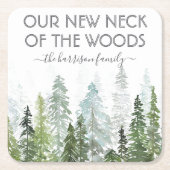Onze nieuwe nek van de Bossen | Houseopwarming Kartonnen Onderzetters (Voorkant)