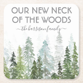 Onze nieuwe nek van de Bossen | Houseopwarming Kartonnen Onderzetters