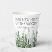 Onze nieuwe nek van de Bossen | Houseopwarming Papieren Bekers (Achterkant)