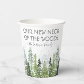 Onze nieuwe nek van de Bossen | Houseopwarming Papieren Bekers (Voorkant)