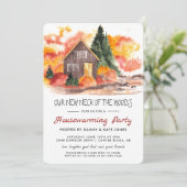 Onze nieuwe nek van de Bossen Housewarming Party Kaart (Staand voorkant)