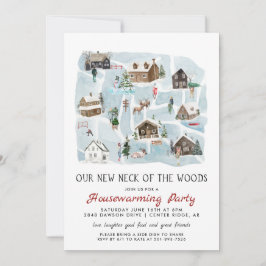 Onze nieuwe nek van de Bossen Housewarming Party Kaart