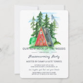Onze nieuwe nek van de Bossen Housewarming Party Kaart (Voorkant)