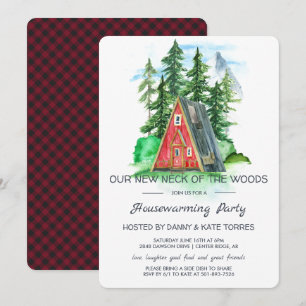 Onze nieuwe nek van de Bossen Housewarming Party Kaart