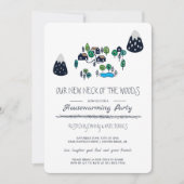 Onze nieuwe nek van de Bossen Housewarming Party Kaart (Voorkant)