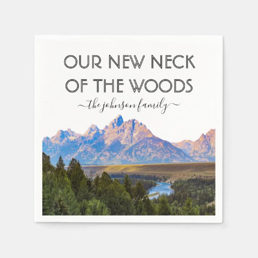 Onze nieuwe nek van de Bossen Housewarming Party Servet (Voorkant)