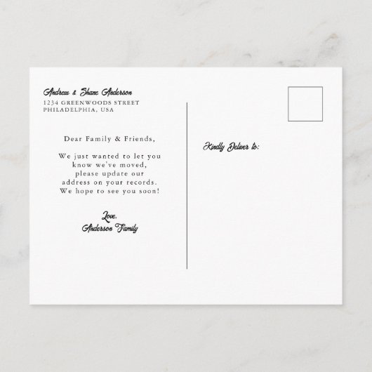 Onze nieuwe nek van de Bossen Nieuwe Startbeweging Aankondigingskaart (Achterkant)