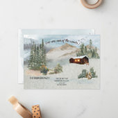 Onze nieuwe nek van de Bossen Pine Forest Cabin Mo Notitiekaartje (Voorkant / Achterkant in situ)