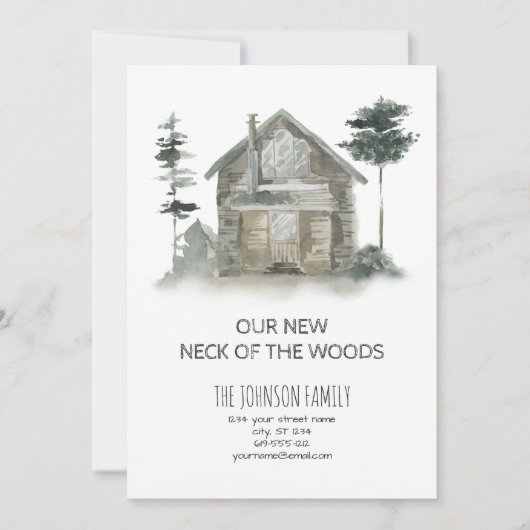 Onze nieuwe nek van de Bossen Pine Spruce Trees Ho Feestdagenkaart (Voorkant)