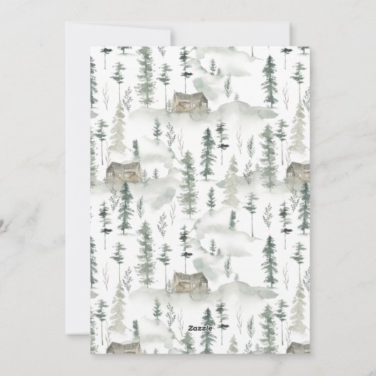 Onze nieuwe nek van de Bossen Pine Spruce Trees Ho Feestdagenkaart (Achterkant)