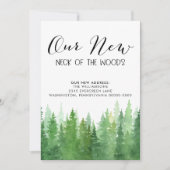 Onze nieuwe nek van de Bossen Pine Trees Aankondiging (Voorkant)