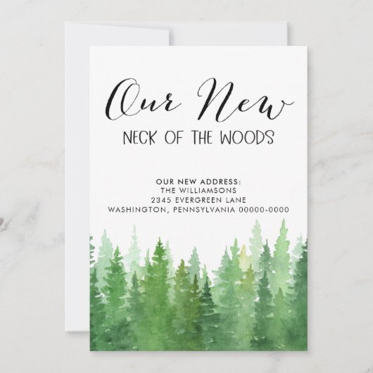 Onze nieuwe nek van de Bossen Pine Trees Aankondiging (Voorkant)