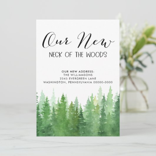 Onze nieuwe nek van de Bossen Pine Trees Aankondiging (Staand voorkant)