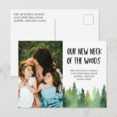 Onze nieuwe nek van de Pine Trees Foto Bewegend Aankondigingskaart (Voorkant / Achterkant)