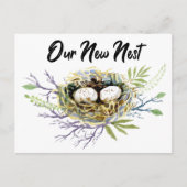 Onze nieuwe Nest Waterverf in beweging Aankondigingskaart (Voorkant)