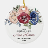 Onze nieuwe persoonlijke Rozen voor Boho-Waterverf Keramisch Ornament (Voorkant)