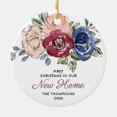 Onze nieuwe persoonlijke Rozen voor Boho-Waterverf Keramisch Ornament (Achterkant)