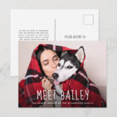 Onze nieuwe Pet Dog | Eenvoudige aankondiging foto (Voorkant / Achterkant)