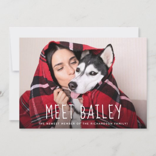 Onze nieuwe Pet Dog | Eenvoudige aankondiging foto (Voorkant)