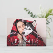 Onze nieuwe Pet Dog | Eenvoudige aankondiging foto (Staand voorkant)