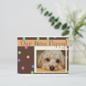 Onze nieuwe puppy - Gepersonaliseerd Briefkaart (Staand voorkant)