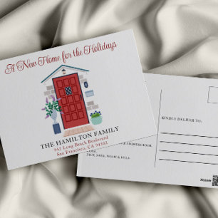 Onze nieuwe thuis kerst verhuisaankondiging briefkaart