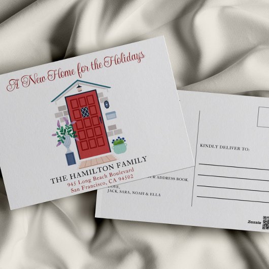 Onze nieuwe thuis kerst verhuisaankondiging briefkaart