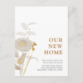 Onze nieuwe Thuisbloemen,  bloemen en olievloeiing Aankondigingskaart (Voorkant)