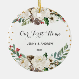 Onze nieuwe thuiskerst keramisch ornament