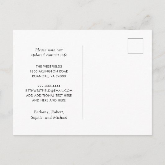 Onze nieuwe thuislegant Silver Glitter Black Beweg Aankondigingskaart (Achterkant)