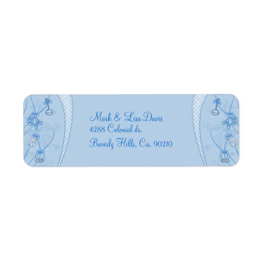 Onze nieuwe toevoeging in blauwe tinten etiket (Voorkant)